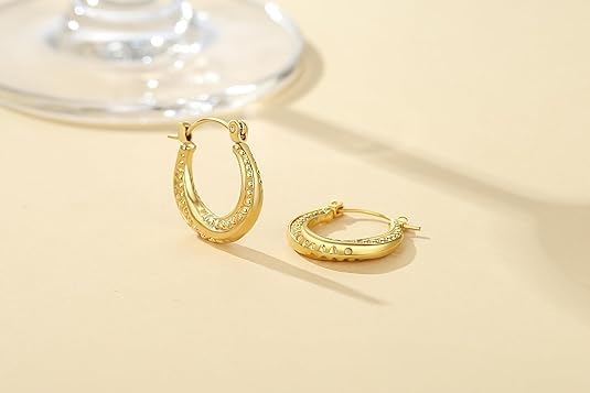 Gold Earrings for Women 14K Gold Hoop Earrings for Women Hoop Earring Rotating Small Ball Design Comfortable Hoops Womens Earring Jewelry Timeless Elegance