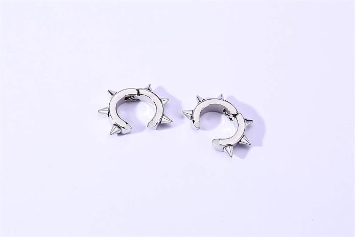 VNOX Unisex Vinatge Stainless Clip On Earrings Non Piercing Feather Charm Dangle Hinged Stud Earrings for Men Women Teen