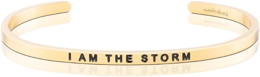 MantraBand - Mantra Band Bracelet - Gold color - Inspirational Engraved Adjustable Cuff - Gifts for Women, Sisters, Friends, Family