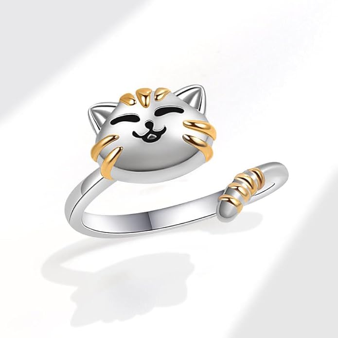 Fidget Ring Anxiety Spinner Ring Open Adjustable Sunflower Star Moon Windmill Butterfly Rings Daisy Stress Relieving Fidget Women Cubic Zirconia Anti Stress Mood Rotate Inspirations Jewelry