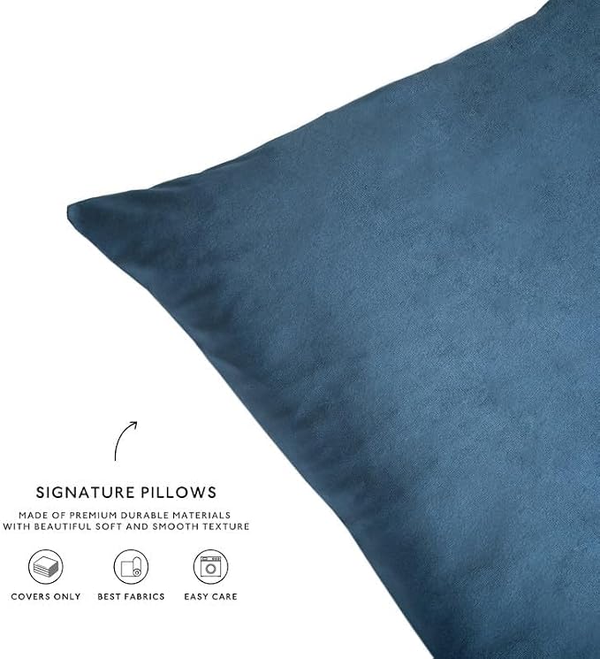 MONDAY MOOSE Decorative Throw Pillow Covers Cushion Cases, Set of 4 Soft Velvet Modern Designs, Mix and Match for Home Decor, Pillow Inserts Not Included (12x20 inch, Green/Blue)