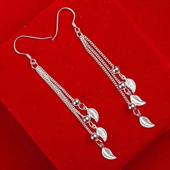 Sterling Silver Big Drop Earrings 925 Tassel Linear Ear Hanging Shimmering Fan Statement Teardrop Earrings - Designer Multi-Style Statement Exquisite Trendy Upscale Chandelier Dangle Earrings Jewelry Gift for Women