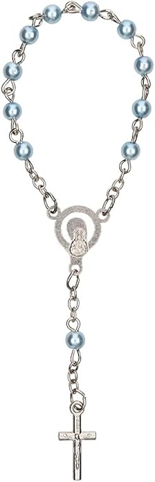 Autom Bulk Rosaries One Decade Rosary Prayer Bead Bracelets with Centerpiece and Crucifix