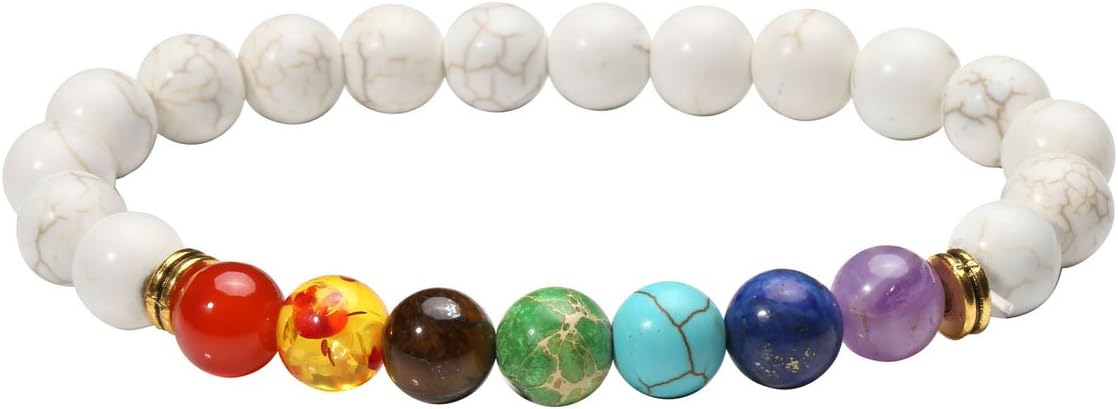 Eigso 7 Chakra Diffuser Bracelets Set for Women Men Reiki Healing Meditation Lava Rock Stone Beads