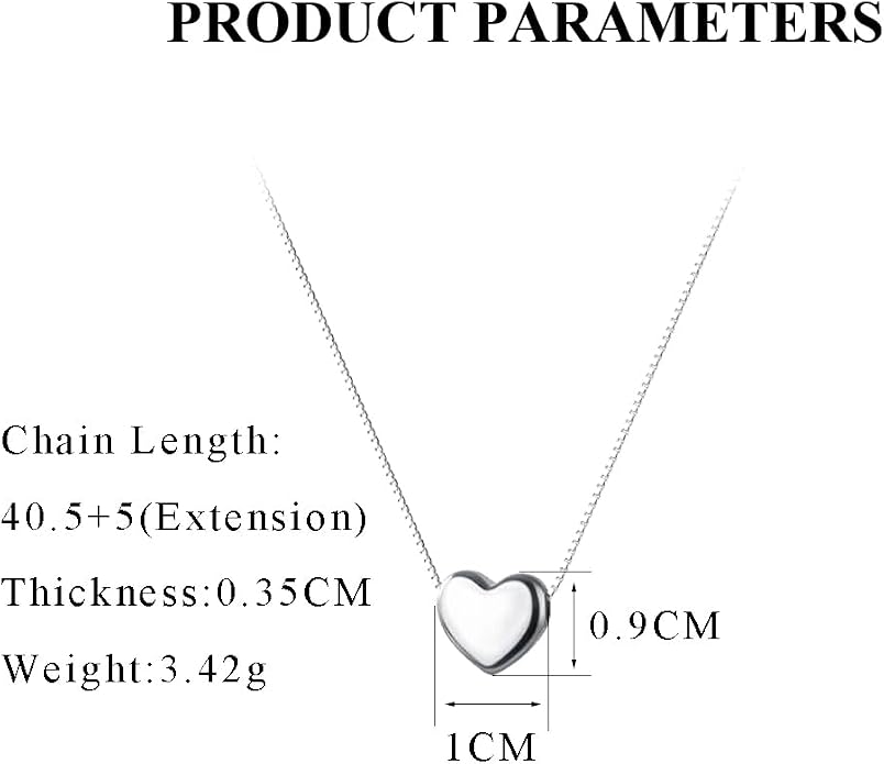 SLUYNZ Genuine 925 Sterling Silver Tiny Love Heart Pendant Necklace for Women Simple Sweet Heart Choker Necklace