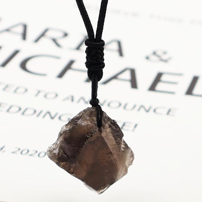 Natural Raw Crystal Necklace for Women Irregular Stone Necklaces Spiritual Gemstone Pendant with Adjustable Rope