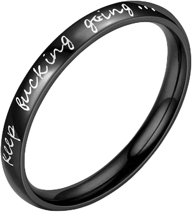 Jude Jewelers Stainless Steel Stackable Keep Fucking Going Inspirational Graduation Ring