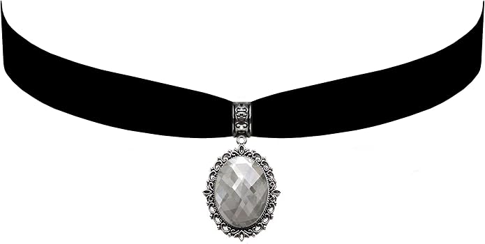Victorian Vault Gothic Steampunk Victorian Pendant on Black Velvet Choker