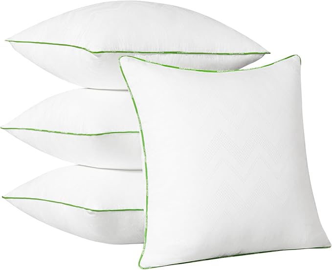 Ashler 14x14 Pillows Insert (Set of 4) - Throw Pillow Inserts with 100% Cotton Cover - 14 Inch Square Interior Sofa Stuffer Pillow Inserts -Decorative White Couch Pillow