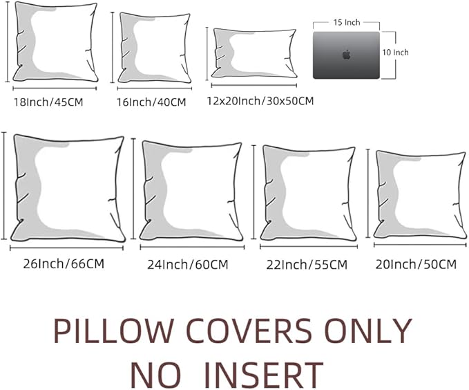 Fancy Homi 4 Packs Decorative Throw Pillow Covers for Living Room Couch Bed, Modern Farmhouse Boho Home Décor Accent Cushion Case, 24" x 24", Burnt Orange