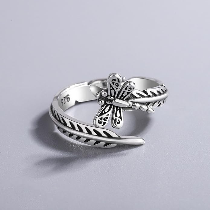 925 Sterling Silver Ring Minimalist Adjustable Rings Band Handmade Rings for Women Girls