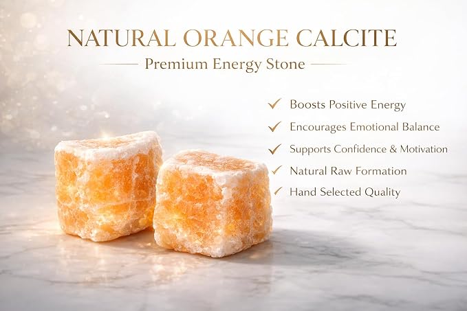 Large 1.25-2.0” Natural Orange Calcite Raw Crystals Stones for Meditation, Chakra, Reiki, Crystal Grid, Energy Work, Wire Wrapping, Tumbling & Spiritual Home Decor