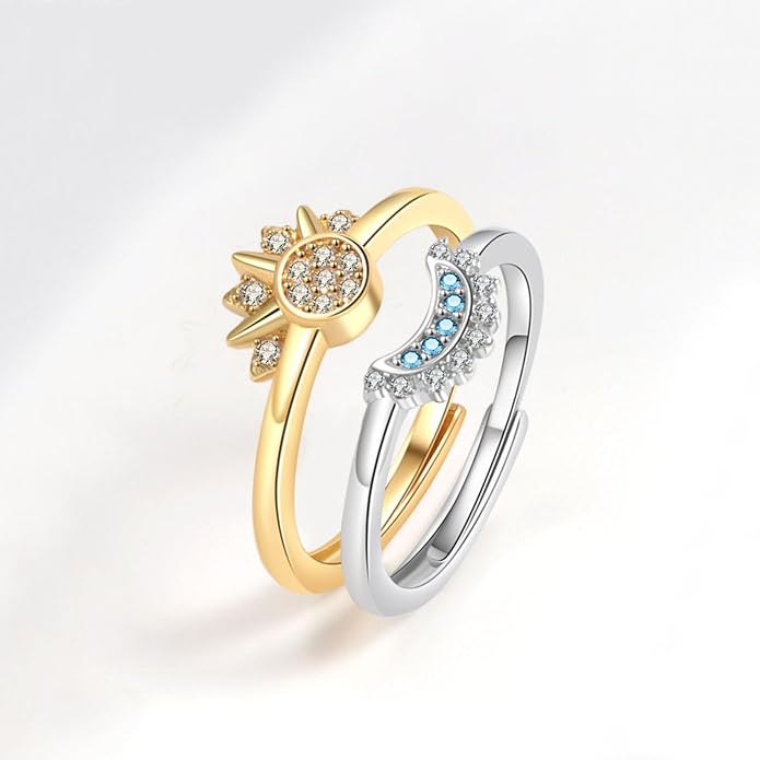 Sunflower Fidget Ring for Women Spinning Rings Adjustable Anxiety Ring for Teens Birthday Gift for Daughter Mom You Are My Sunshine Spinner Rings