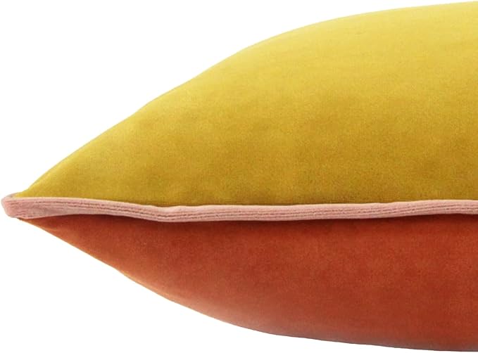 Velvet Throw Pillow Covers 16x16 Inch Set of 4 Decorative Velour Pillowcases Double-Colored Cushion Covers for Sofa Couch,Warm-Edge