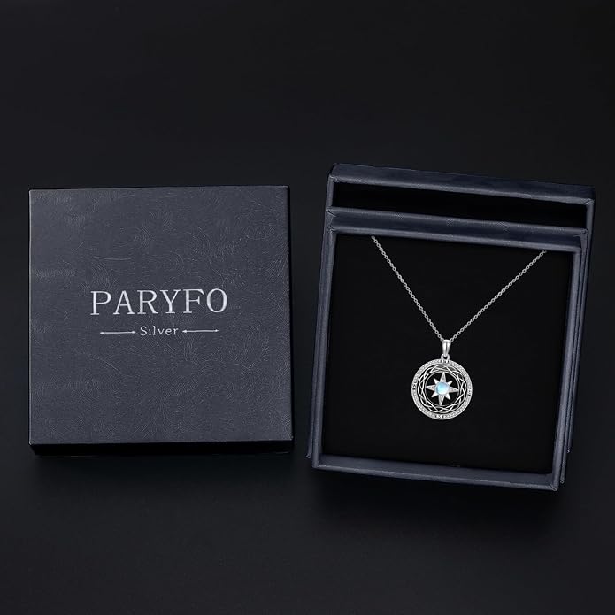 Compass Necklace for Women Graduation Gifts 925 Sterling Silver Celtic Knot Compass Pendant Graduation Jewelry Inspirational Travel Gifts for Women