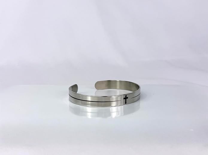 FashionJunkie4Life 925 Sterlin Silver and Stainless Steel Open Cuff Bracelet