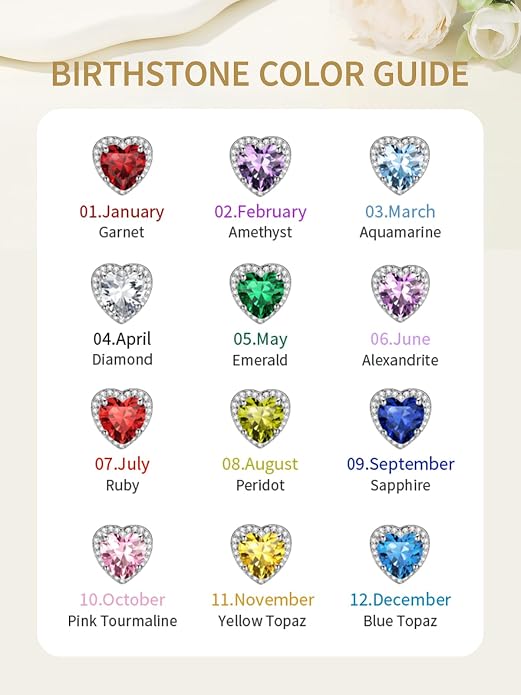 FindChic Sparkling Birthstone Clip On Earrings for Women, Silver Plated Stud Earrings 8MM Cubic Zirconia Non Pierced Studs, 12 Months Birthday Jewelry Gift