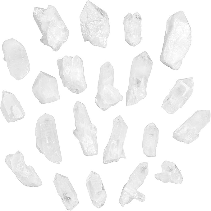 Top Plaza 0.44lb Clear Quartz Crystal Bulk Irregular Shape Rough Crystal Stones Points 0.39-1.18'' Raw Natural Gemstones for Meditation Yoga Reiki Balancing
