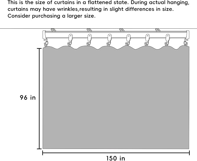 Room Divider Curtains Flexible Ceiling Tracks Set Curtain Track Ceiling Mount Blackout Curtain for Living Room Bedroom Ceiling Curtain Rod Privacy Dividers Panels W150 x H96 Beige Drape & Black Rail