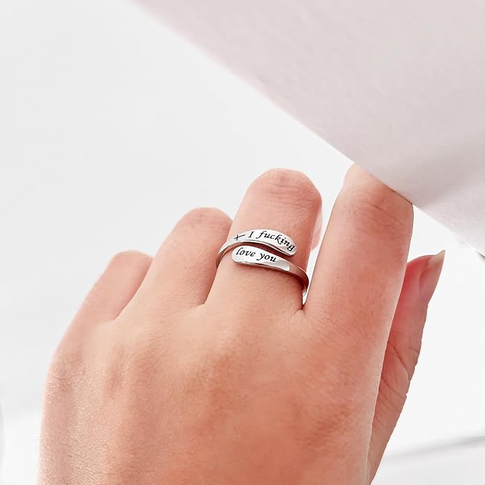 925 Sterling Silver Inspirational Adjustable Rings - Personality Encouragement Jewelry Gift For Women