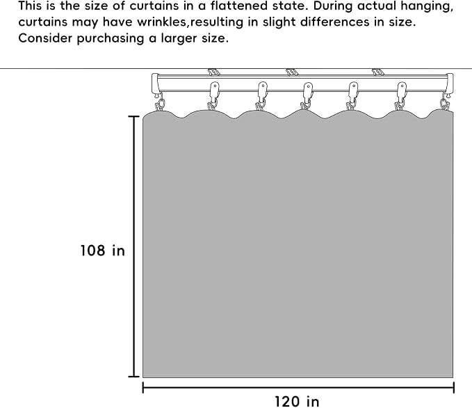 Room Dividers Curtains Flexible Ceiling Tracks set Curtain track Ceiling Mount Blackout Curtain for Living Room Bedroom Ceiling Curtain Rod Privacy Dividers Panels W120 x H108 Grey Drape & Black rail