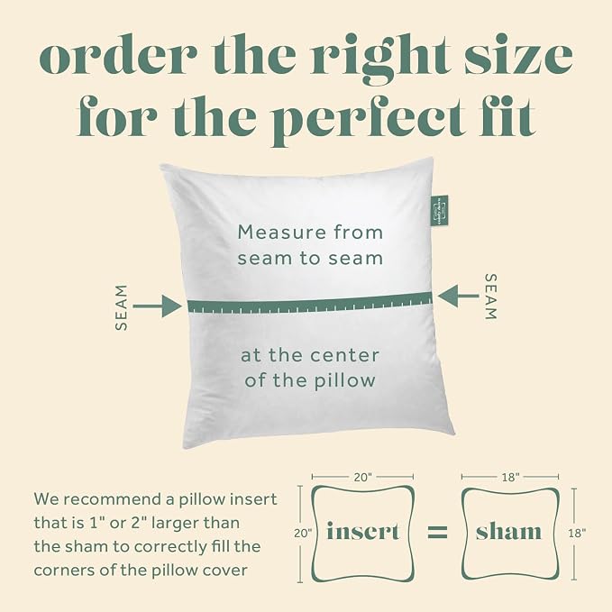 ComfyDown 18x22 Throw Pillow Insert, Down & Feather Fill, 100% Cotton Cover, Made in USA – Premium Soft Lumbar Decorative Pillow Form Sham Stuffer for Bed, Sofa & Couch