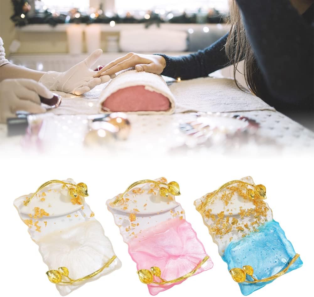 Resin Nail Art Palette, Nail Art Painting Palettes with Nail Palette Stirring Rod Gold Edge Nail Holder Nail Art Display Board Fashion Delicate Nail Tool Accessories, Type 1