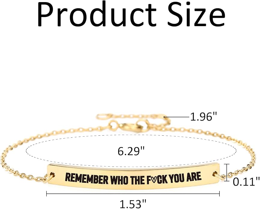 Dont Let The Hard Days Win Bracelet - Gold Hard Day Motivational Bangle Stainless Steel Engraved Words, Inspirational Chain Jewelry Gifts for Women Friend