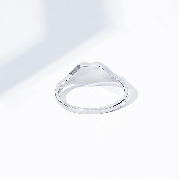 Amazon Essentials 14K Plated Sterling Silver Round Signet Ring