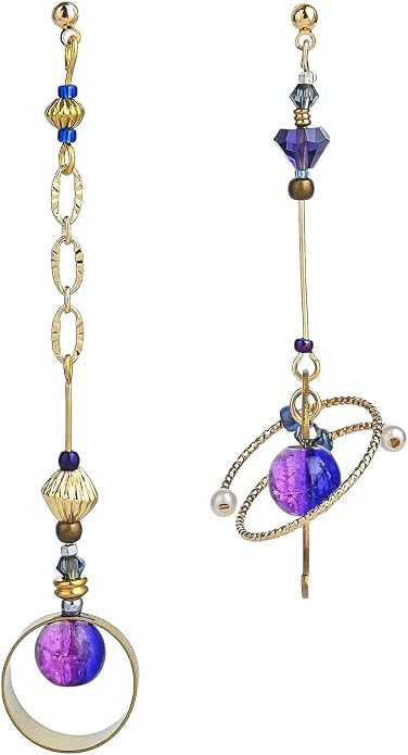 Celestial Sun Moon Star Earrings Dangle, Creative Planet Universe Drop Earrings Chic Mismatched Earrings For Women Jewelry Gifts