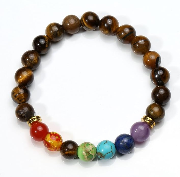 Eigso 7 Chakra Diffuser Bracelets Set for Women Men Reiki Healing Meditation Lava Rock Stone Beads