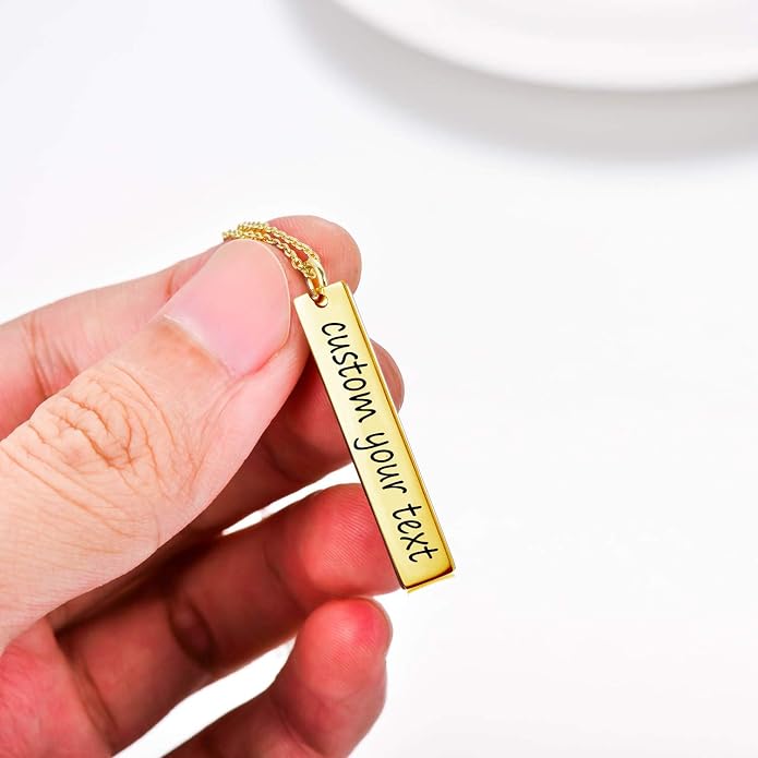 Customizable Your Name Bar Necklace Gift Personalized gift - Engraved Accessories for Wedding, Birthday, Graduation, Mother's Day, Christmas