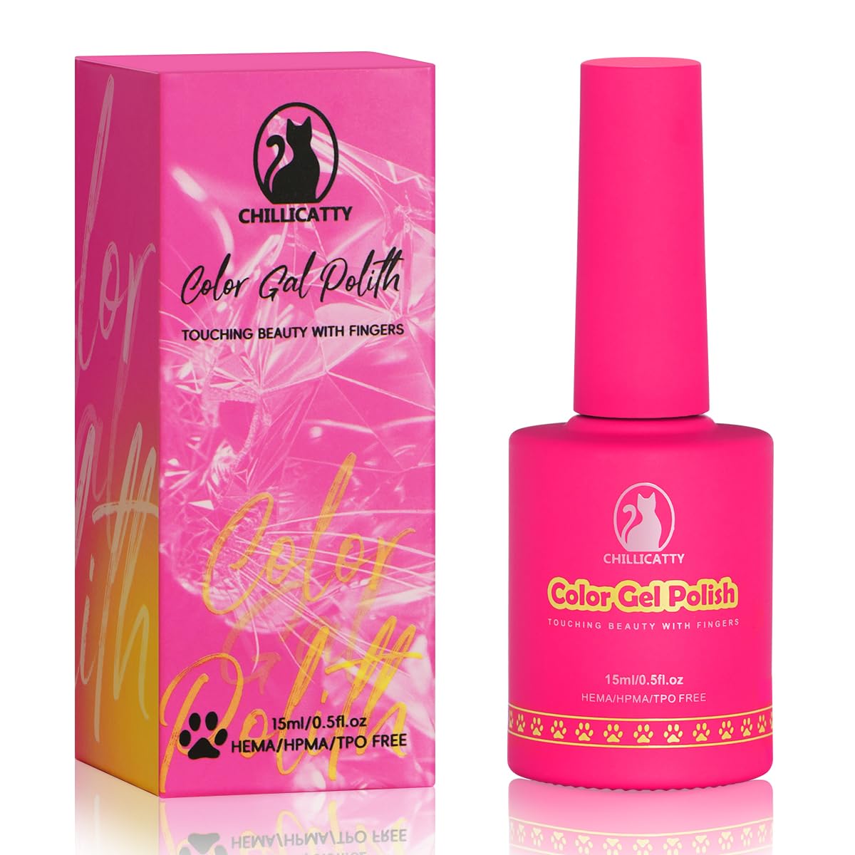 Reflective Glitter Gel Nail Polish, HEMA HPMA TPO Free, Red Flash Diamond Shimmer, Need UV Lamp Long Lasting Salon Perfect Gel Nail 15ML for Women (Dia-003)