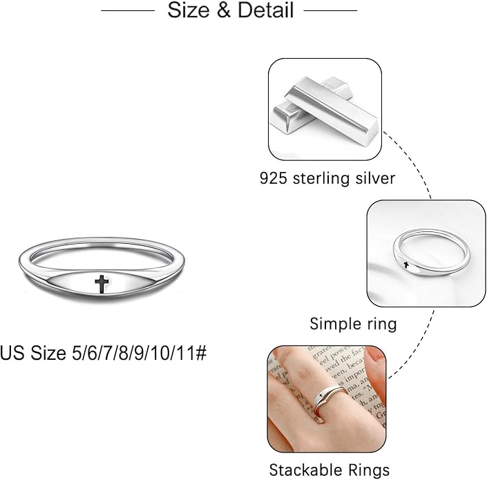 Helonley S925 Sterling Silver Birthstone Stackable Rings for Women Mother with Cubic zirconium Mom Ring Mother's Day Jewelry Gifts for Wife