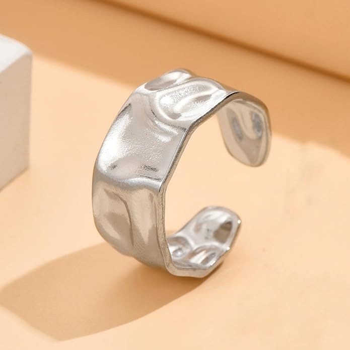 925 Sterling Silver Ring Minimalist Adjustable Rings Band Handmade Rings for Women Girls