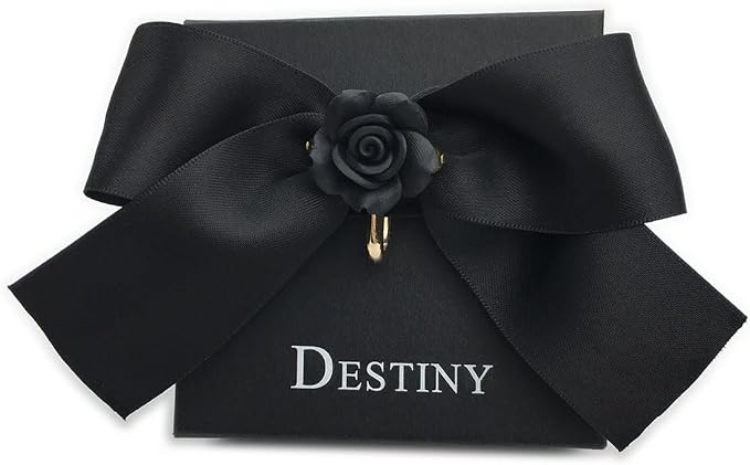 Destiny Love Handmade Rose Flower Choker Collar Necklace Velvet Necklace with Box for Women and Men