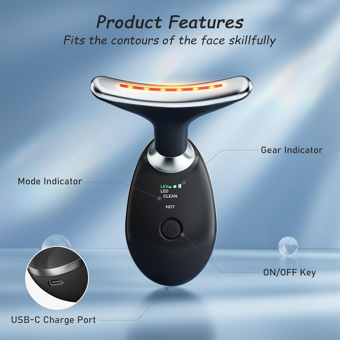 Neck and Face Skin Care Tool, Improve, Firm, Tightening and Smooth