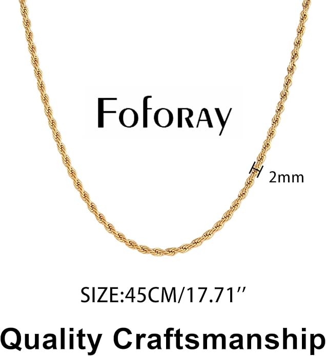 Gold Herringbone Necklace For Women - Rope Chork,Flat Snake Chain Necklaces in 18K Gold & White Gold Plated Tone - Simple Daily Jewelry-Tarnish Free-16-18in