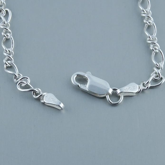 FashionJunkie4Life Sterling Silver and Stainless Steel Chain Link Charm Bracelets