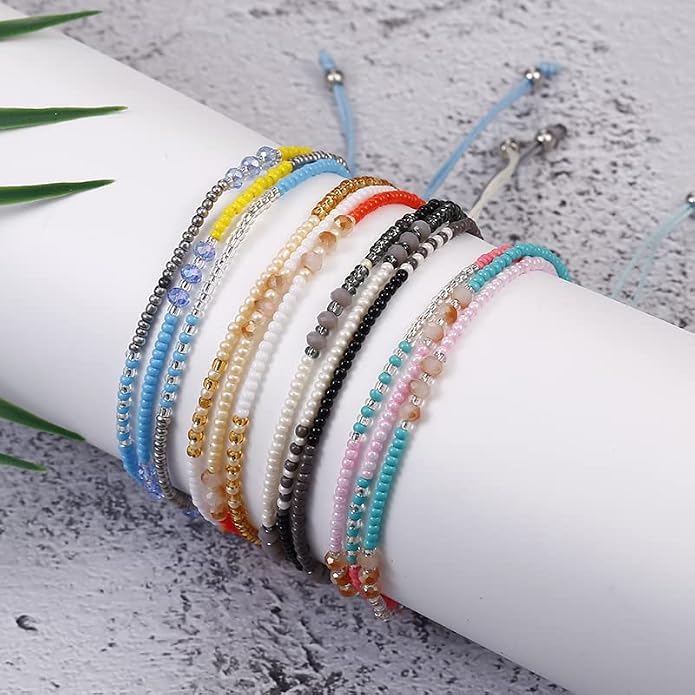 SUMMER LOVE Boho Bohemian Beaded Anklet Bracelets for Women Unique Colorful Pretty Beach Anklet,Handmade