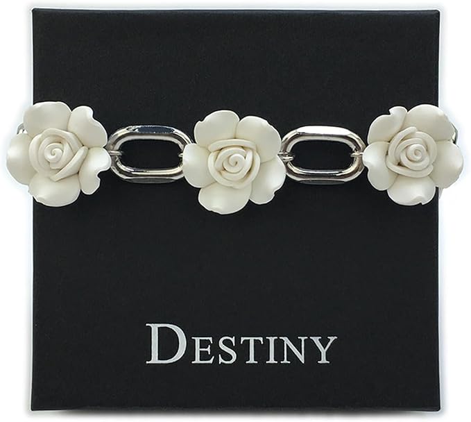 Destiny Love Handmade Rose Flower Choker Collar Necklace Velvet Necklace with Box for Women and Men