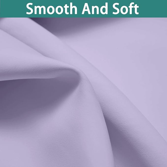 Yakamok Lilac Blackout Curtains 84 Inches Long for Bedroom 52" Wide 1 Panel | Blackout Curtain Panels for Bedroom, 2 Thick Layers Grommet Top Thermal Insulated Drapes with Black Liner for Living Room