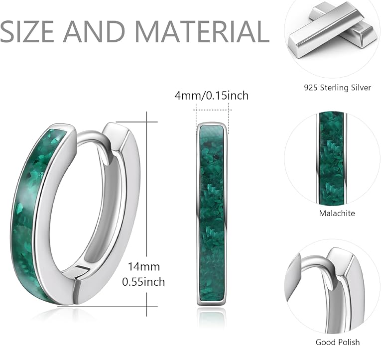 CUOKA MIRACLE 925 Sterling Silver Opal Hoop Earrings for Women - Opal Hinged Huggie Hoops, Hypoallergenic Small Hoop Earrings for Sensitive Ears, Dainty Everyday Jewelry Birthday Christmas Gift