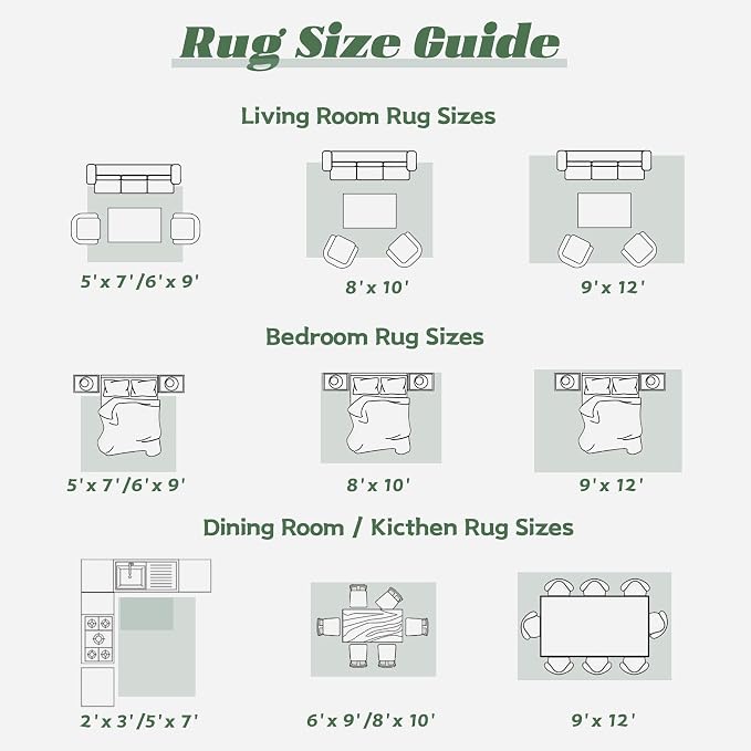 Area Rug 6x9 Washable Rug, Vintage Boho Medallion Rugs Non-Slip Soft Low Pile Large Distressed Rug Indoor Retro Carpet for Living Room Bedroom Dining Room Home Office (SageGreen, 6'x9')