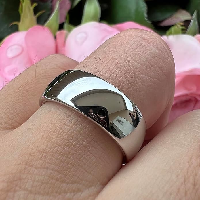 TUTISS 4mm 6mm 8mm 10mm Silver/Gold/White Tungsten Rings for Men Women Couple Fashion Jewelry Anniversary Engagement Wedding Bands Domed Polished I Love You Engraved Comfort Fit