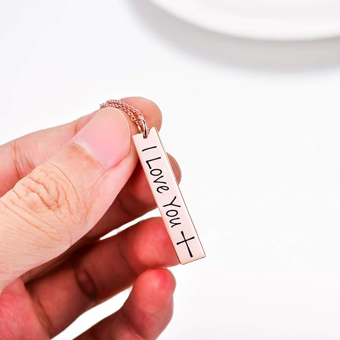 Customizable Your Name Bar Necklace Gift Personalized gift - Engraved Accessories for Wedding, Birthday, Graduation, Mother's Day, Christmas