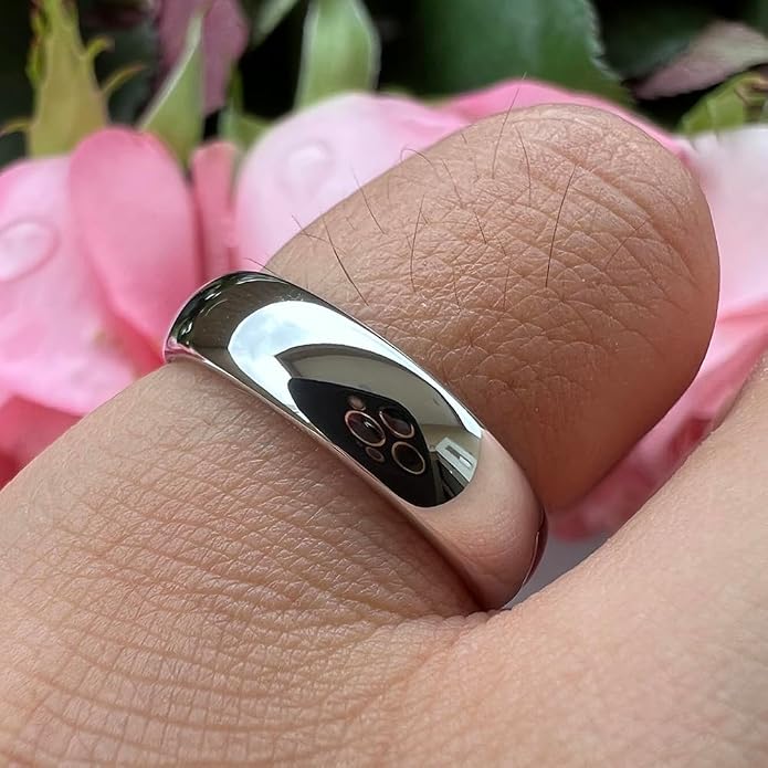 TUTISS 4mm 6mm 8mm 10mm Silver/Gold/White Tungsten Rings for Men Women Couple Fashion Jewelry Anniversary Engagement Wedding Bands Domed Polished I Love You Engraved Comfort Fit