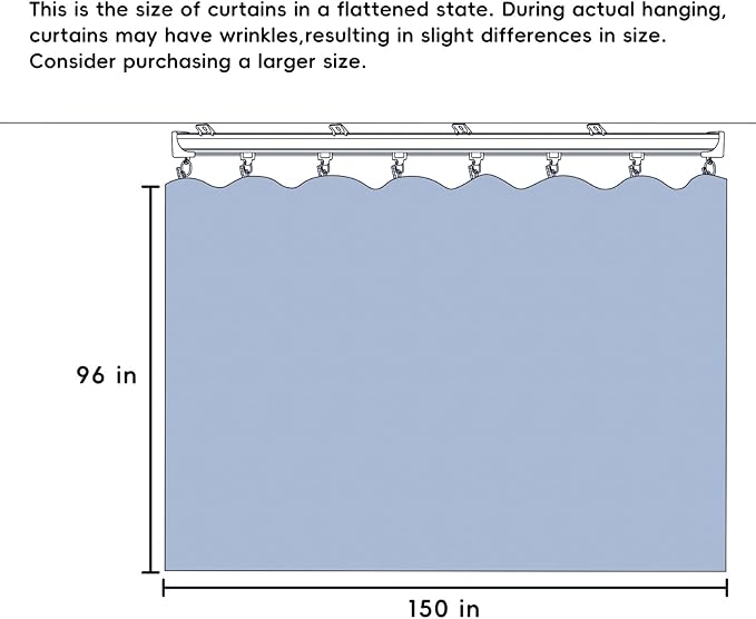 Room Divider Ceiling Mounted Curtains Track Sets Extra Wide Blackout Curtain Flexible Tracks for Bedroom Privacy Partition Separator, 1 Panel White Drape and White Rail, W12.5 x H8ft