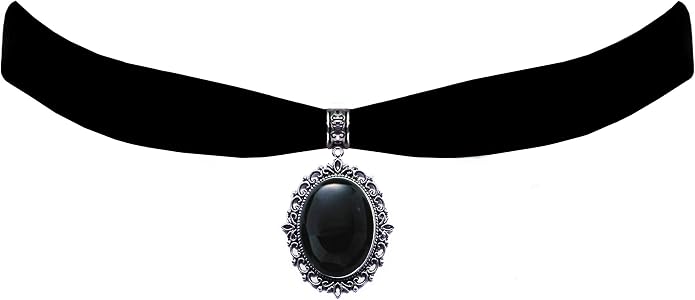 Victorian Vault Gothic Steampunk Victorian Pendant on Black Velvet Choker