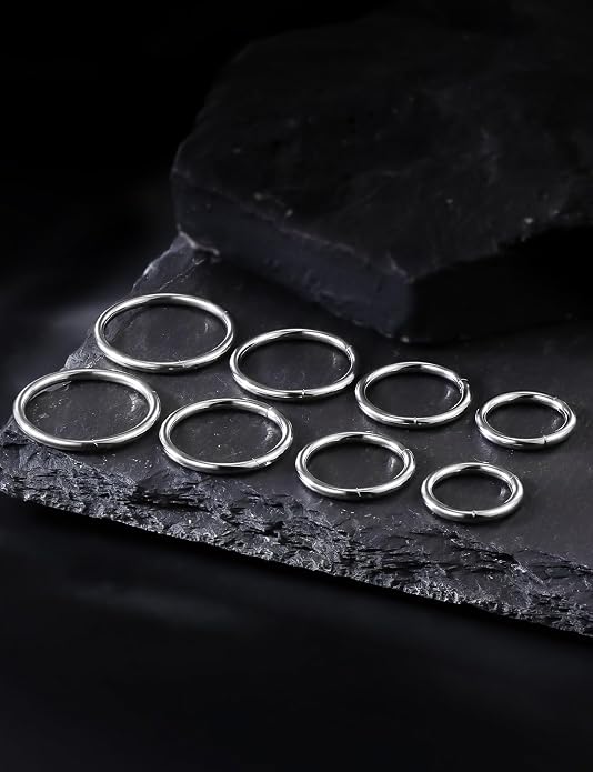 20G 18G 16G 14G 12G 10G 8G 6G Nose Rings Hoops 316l Surgical Steel Clicker Septum Lip Ring Tragus Helix Daith Rook Conch Snug Cartilage Lobe Earrings Hoop Piercing Jewelry For Women Men